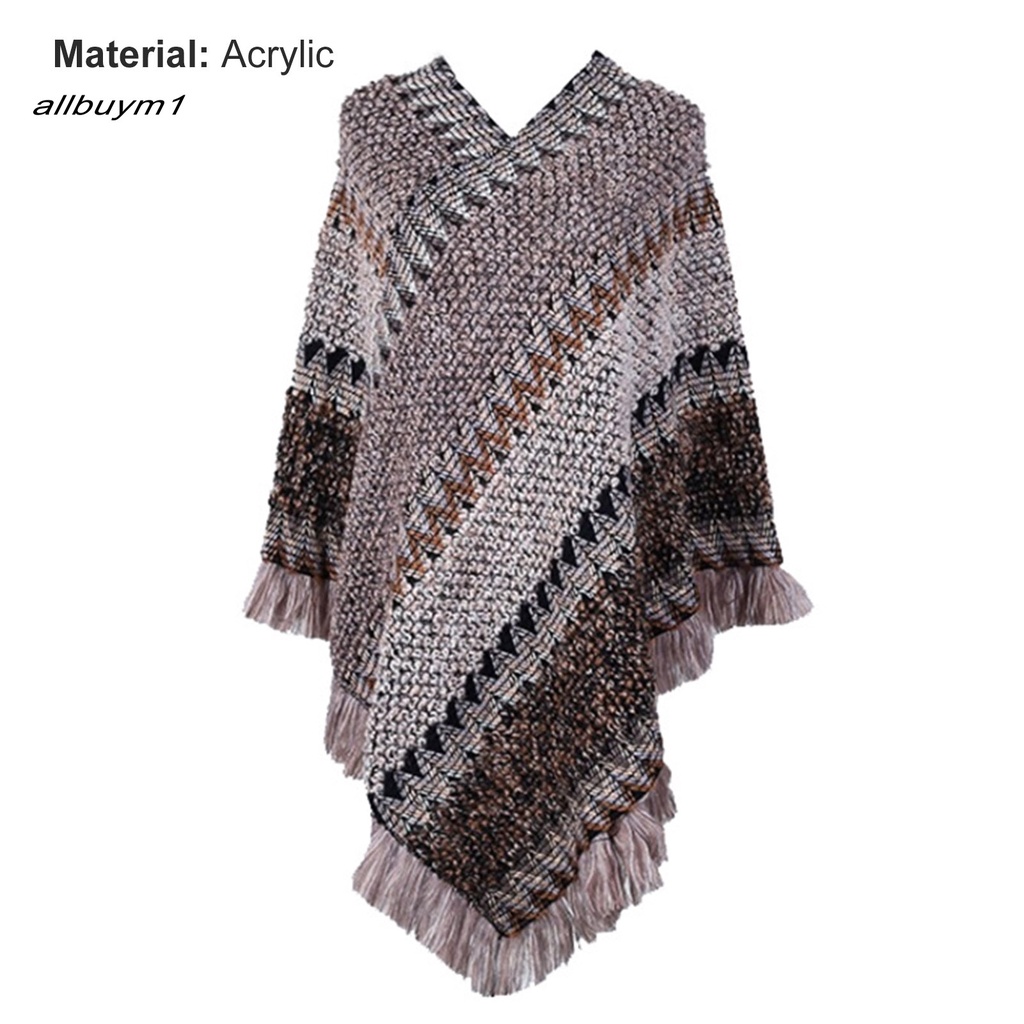 Áo Khoác Len Cổ Chữ V Dáng Rộng Phong Cách Bohemian Thời Trang Cho Nữ