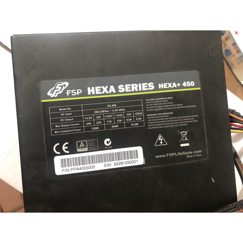 Nguồn FSP HEXA 450 full tem dây bọc lưới siêu bền