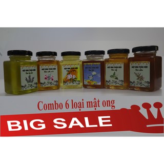 Combo 6 Hũ Mật Ong 280gr Với 6 Loại Mật Ong Hoa Bạc Hà - Hoa Biển- Hoa Nhãn- Hoa Cà Phê- Hoa Miền Núi- Mật Ong Trắng