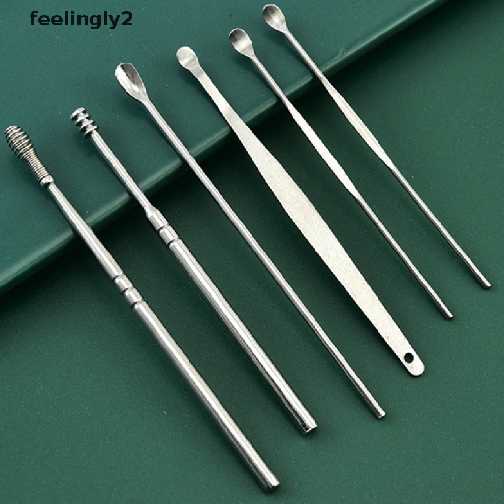 Set 6 Dụng Cụ Lấy Ráy Tai Bằng Inox Chuyên Dụng