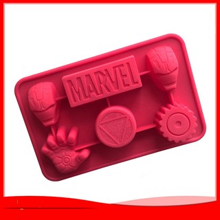 HCM - Khuôn silicon hình logo marvel iron man người sắt làm bánh nướng, đổ fondant trang trí, rau câu