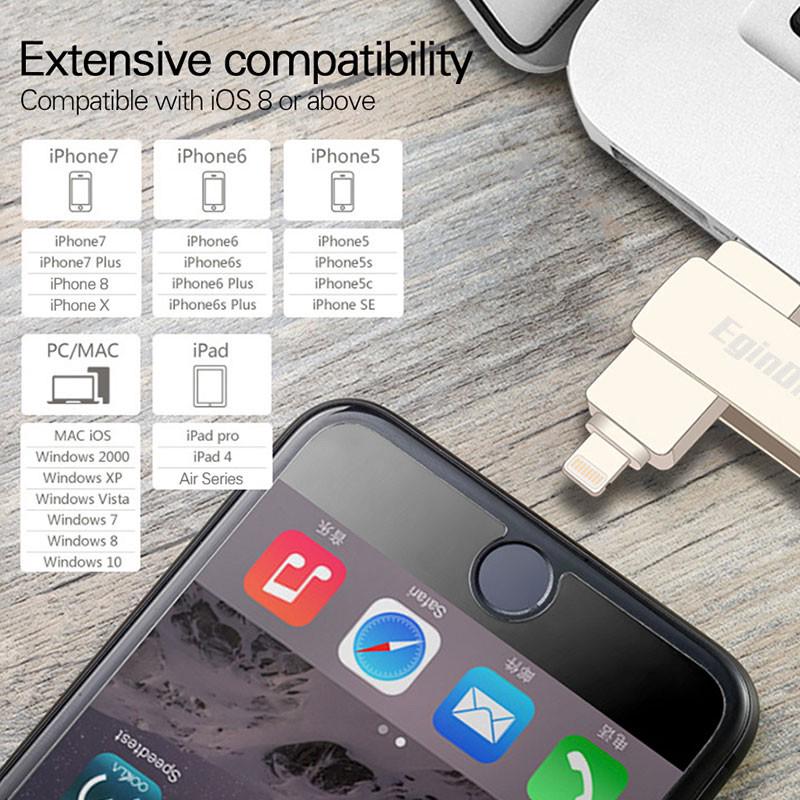OTG Usb Flash Drive 128GB For iPhone / iPad / Android Phone USB 3.0 Flash Disk