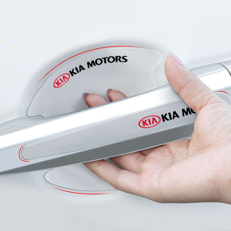 Bộ 8 miếng hình dán tay nắm cửa xe hơi cao cấp dành cho Kia Morning Seltos K3 Carens Forte Cerato Soluto