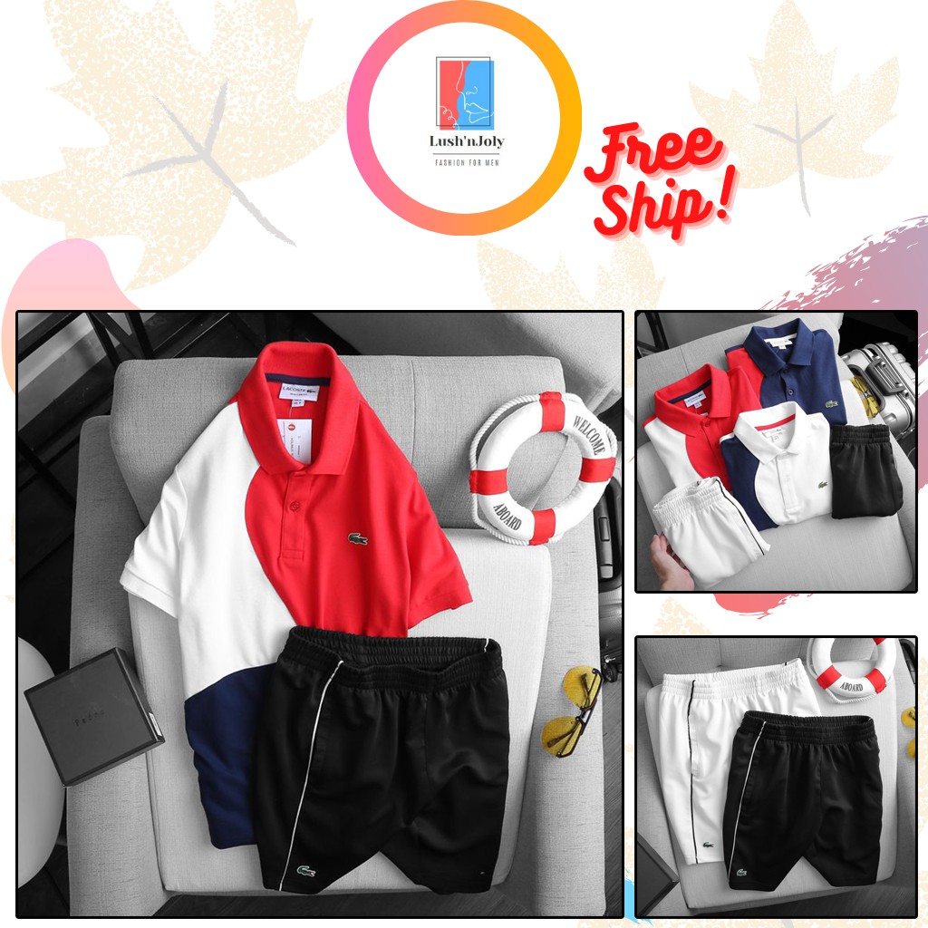 🌟Set Thun Nam 🐊LACOSTE COTTON🐊 Logo cá sấu thêu rời cực đẹp🌟Full tem tag mạc
