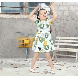 Đầm cotton bé gái little maven