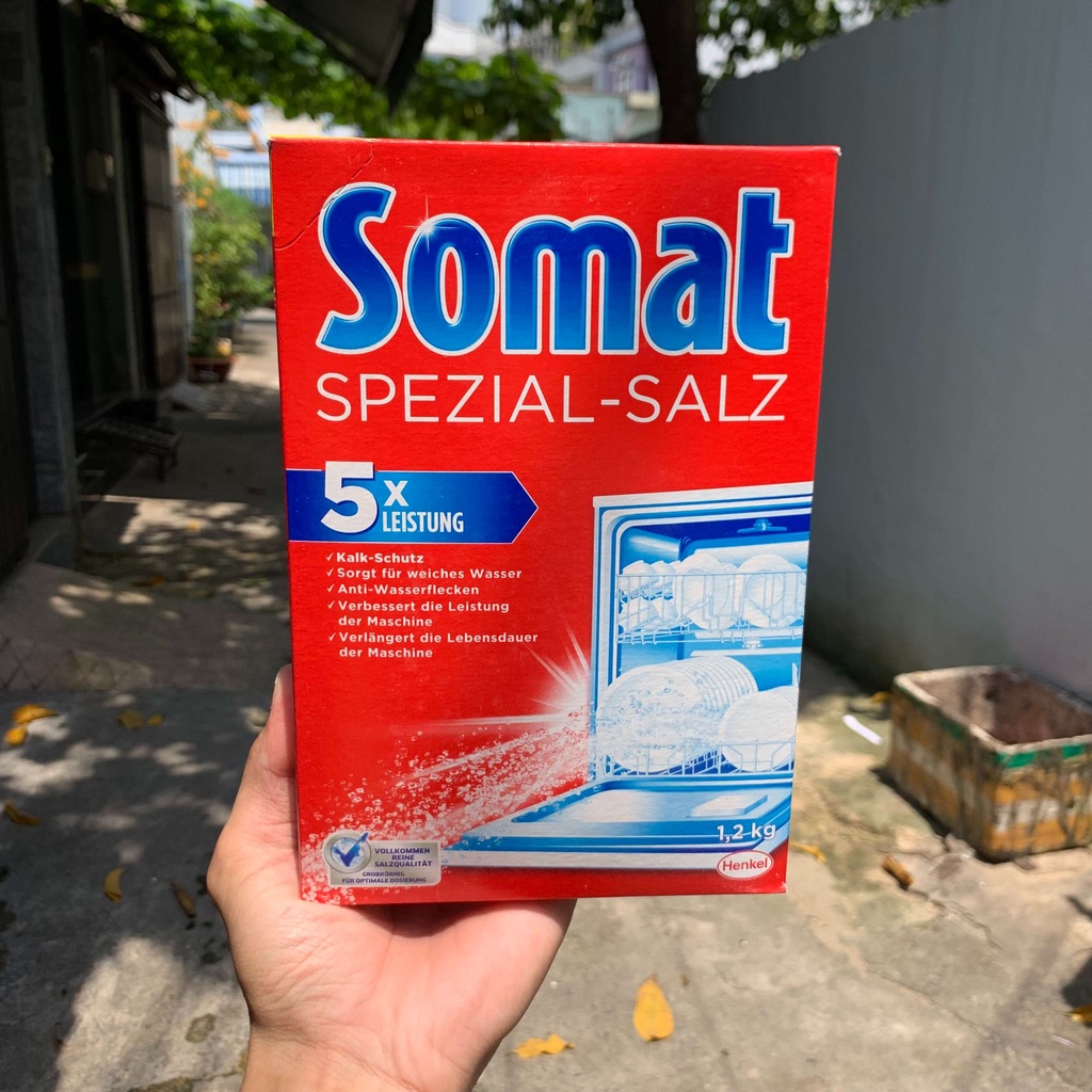 Muối rửa bát Somat Spezial Salt 1.2kg Đức - Muối làm mềm nước, hạn chế đóng cặn máy và bát đĩa