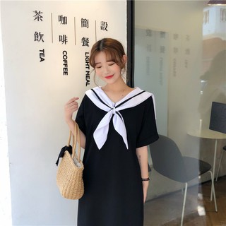 Váy nữ thủy thủ dáng suông dài