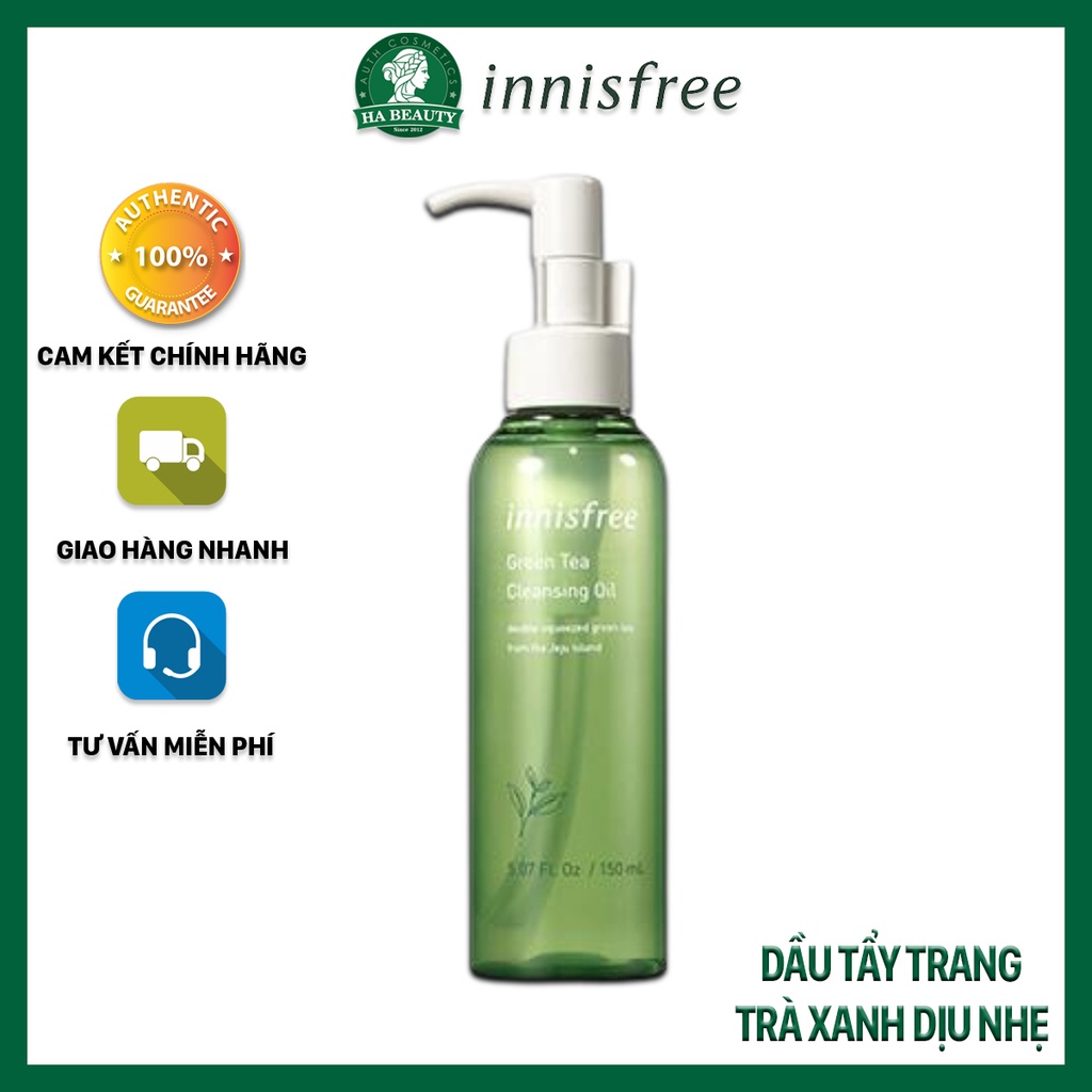 Dầu tẩy trang trà xanh dịu nhẹ innisfree Green Tea Cleansing Oil 150ml sạch sâu