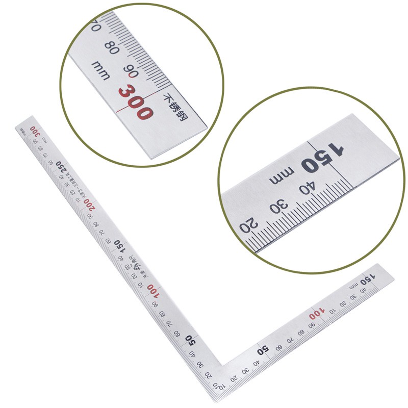 Thước đo góc vuông bằng thép không gỉ kích thước 15x30cm