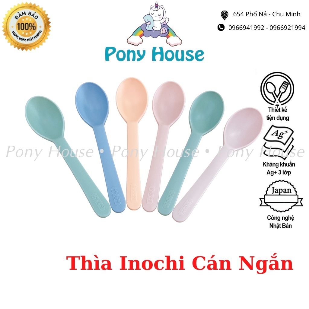 Thìa Ăn Dặm Cán Ngắn Inochi - Thìa Tập Ăn Nhựa Cao Cấp, Kháng Khuẩn An Toàn Cho Bé