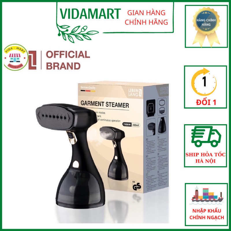 Bàn Là Hơi Nước Cầm Tay LEBENLANG Du Lịch,Công Suất 1500W-300ML, LBD528 đen, ghi (SP002799)