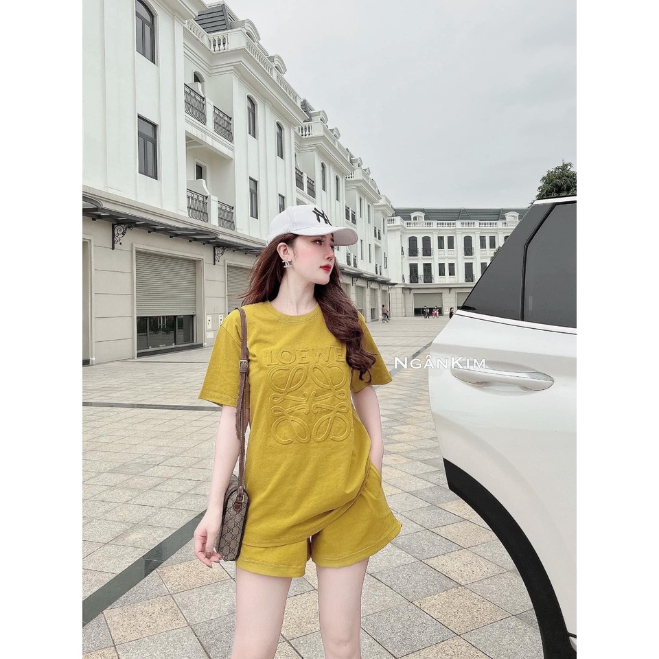 Set áo phông dập nổi mix quần sooc hàng đẹp