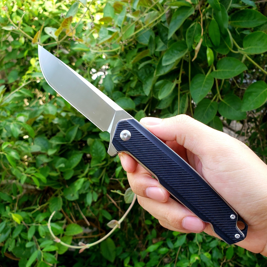 Dao gấp dã ngoại/ EDC cán ốp G10 lưỡi thép D2