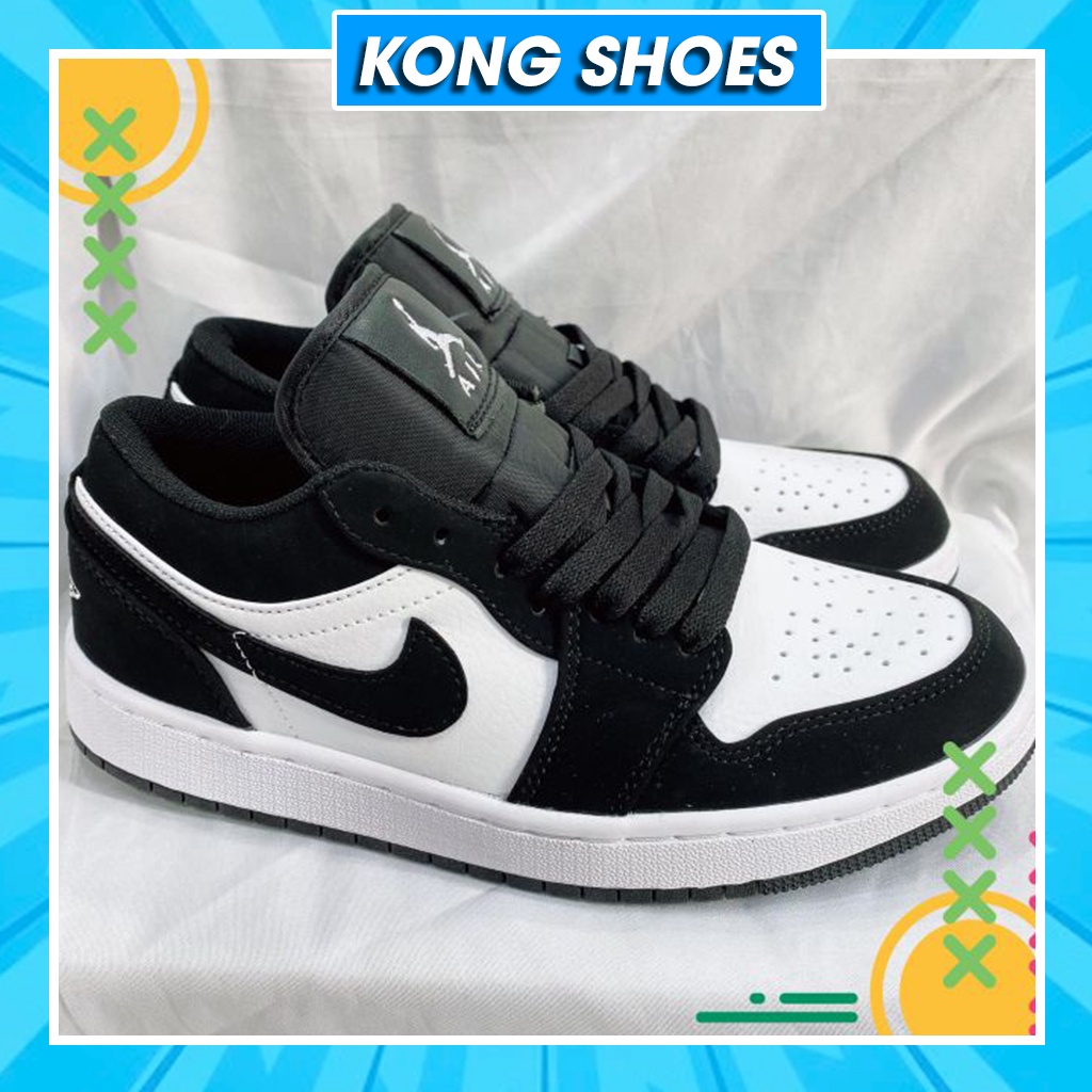 [Kèm Video Thật] Giày Jordan Panda JD1 Cổ Thấp Đen Trắng, Giày Jordan 1 Low Thấp Cổ Nam Nữ bản Đẹp F