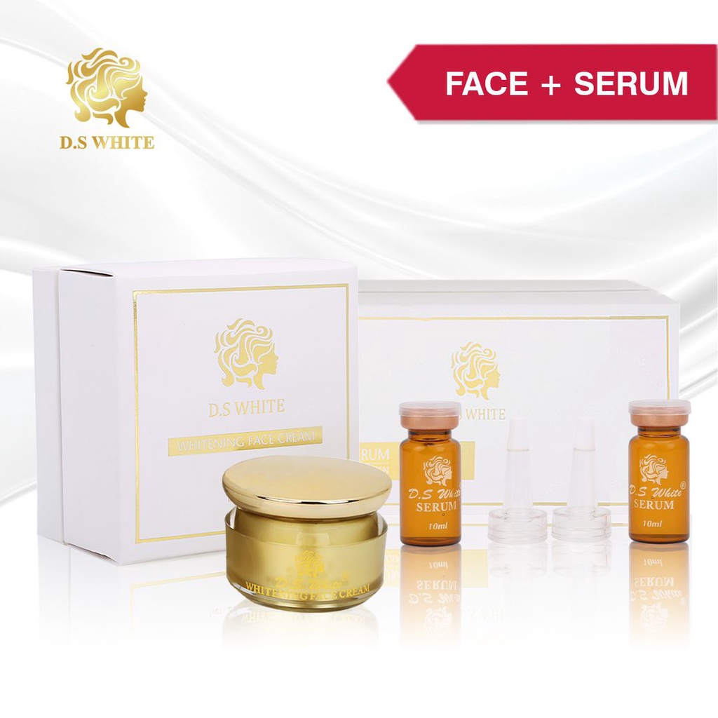 Kem Dưỡng Trắng Da Mặt Nền Nhung + Serum Mờ Thâm, Mụn Thương Hiệu D.S WHITE