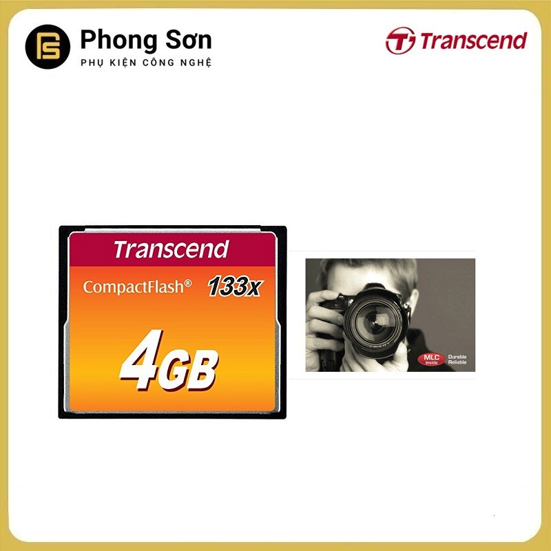 Thẻ nhớ Transcend CF 4GB (133x Speed) Hàng nhập khẩu