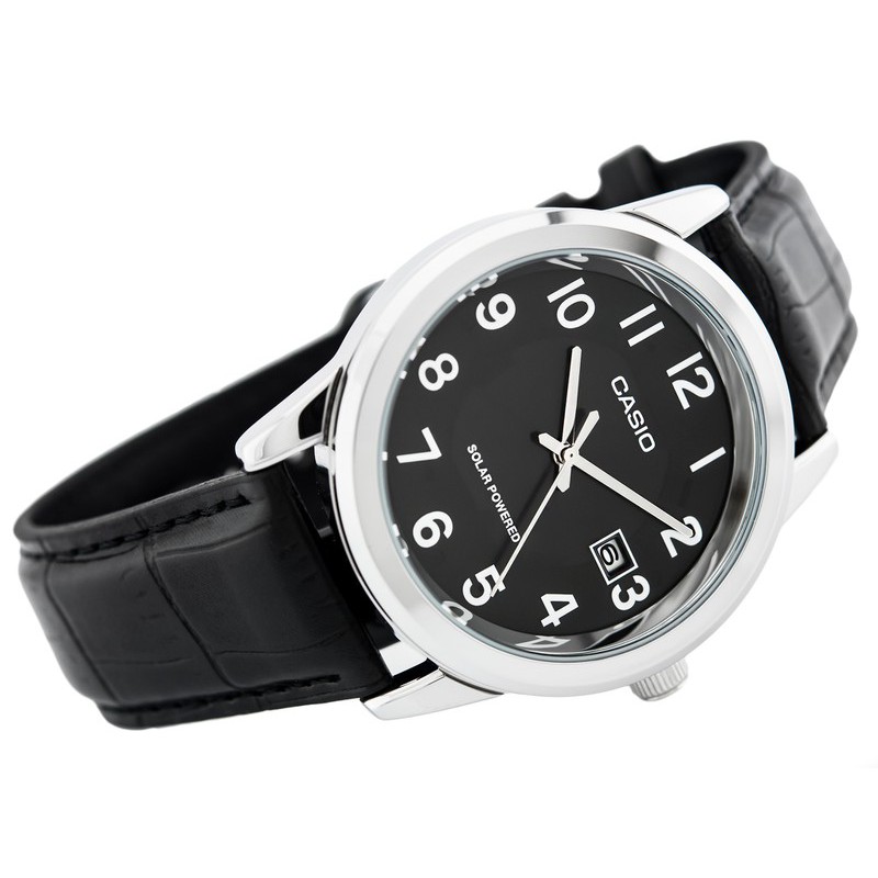 Đồng hồ nam CASIO  MTP-VS01L-7B3DF Dây da đen - Mặt kim số nền đen