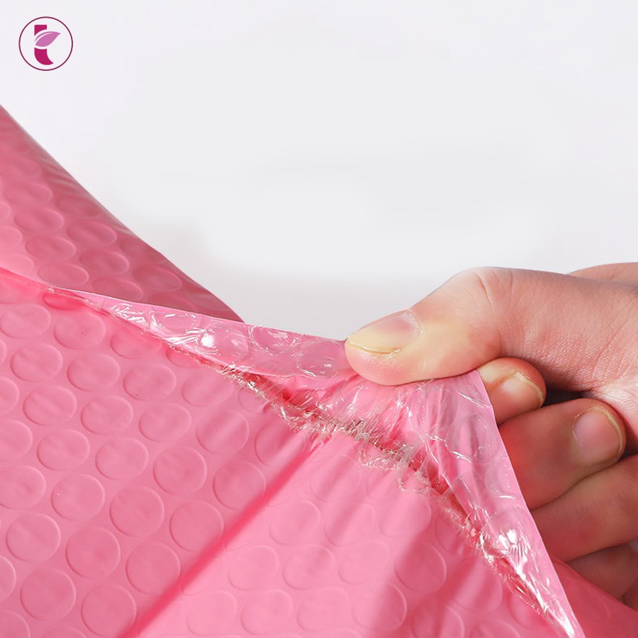 11x15cm - 50 Túi nilon Hồng Túi gói hàng chống sốc lót bóng khí niêm phong