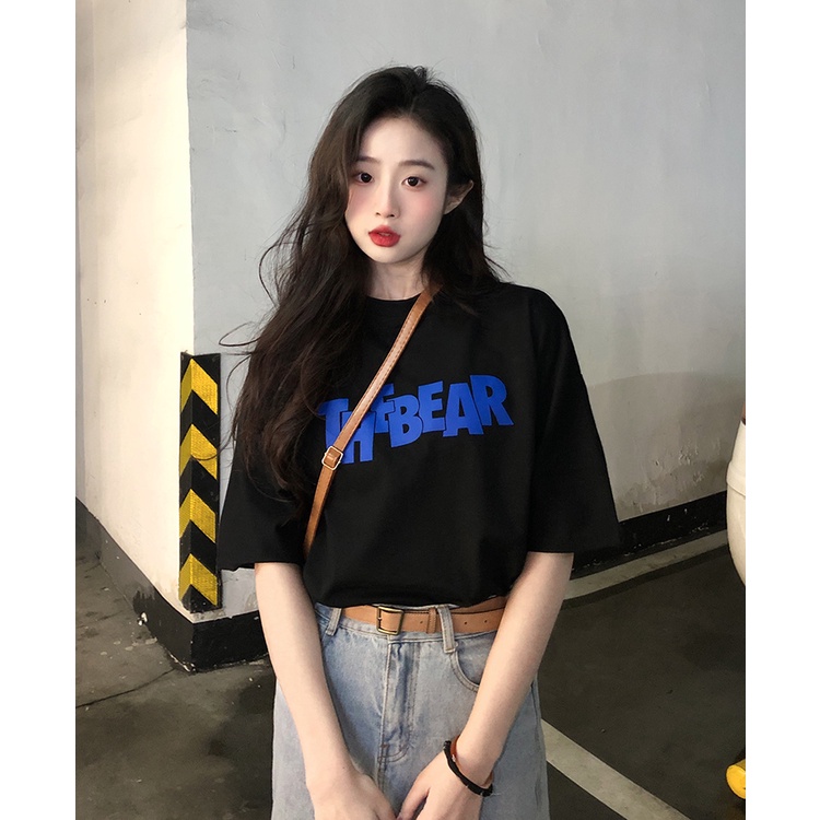 Áo thun Xiaozhainv ngắn tay dáng rộng thiết kế giản dị thời trang cho nữ