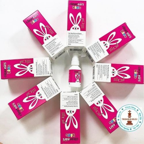 Xịt ráy tai Clean Ears Kids, Úc (30ml) xịt tai thỏ làm tan ráy tai cho bé từ 2 tháng tuổi trở lên