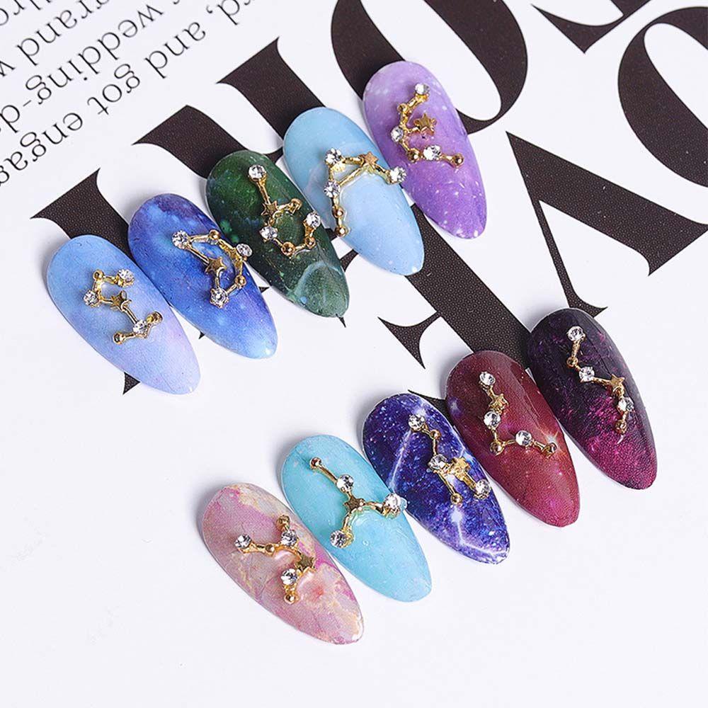 AROMA Phụ Kiện Trang Trí Móng Nghệ Thuật Hình 12 Cung Hoàng Đạo 3D Bằng Hợp Kim