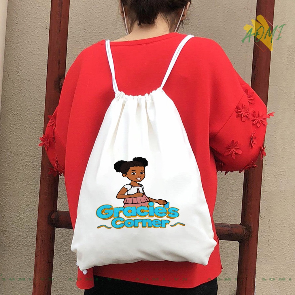 BALO MINI phonics song gracie's corner AOMIVN DÂY RÚT ĐEO VAI 33x38cm NHỎ XINH UNISEX CHẤT CANVAS CUTE TIỆN ÍCH DU LỊCH
