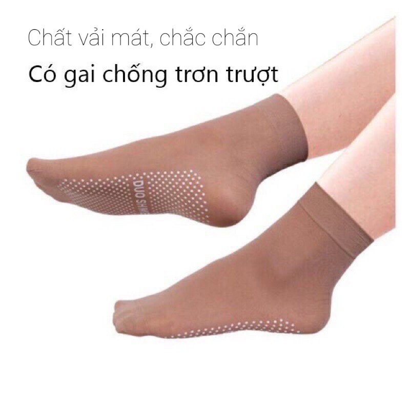 Set 5 đôi Tất da chân nữ mỏng siêu dai, tất giấy có chống trượt cho mẹ Thị Nắng Store