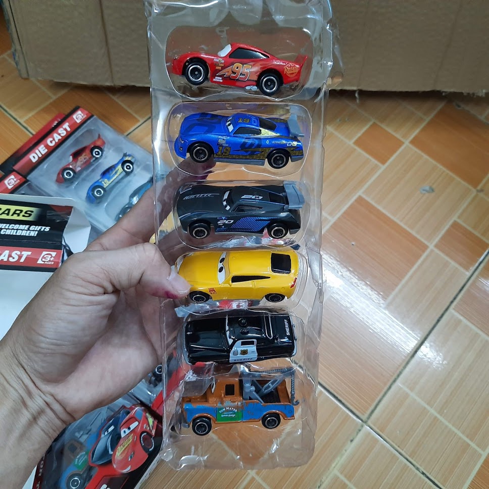 Xe ô tô đồ chơi bằng hợp kim nhựa lightning mc queen car 3 tỉ lệ 1:64 gồm 6 xe