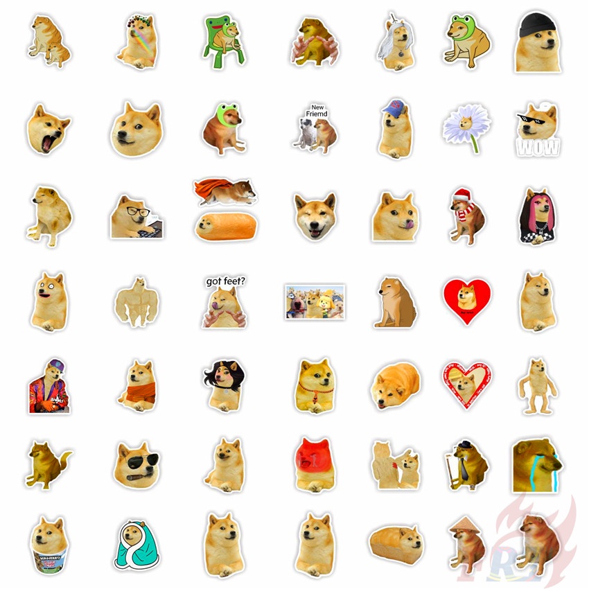 Bộ 100 Cái/Bộ ❉ Sticker Dán Trang Trí Hình Chó Shiba Xinh Xắn ❉ Miếng Dán Chống Thấm Nước Thời Trang