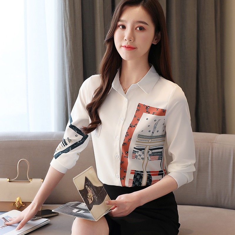 Áo Sơ Mi Nữ Dài Tay Vải Chiffon Kiểu Hàn Quốc Dành Cho Nữ