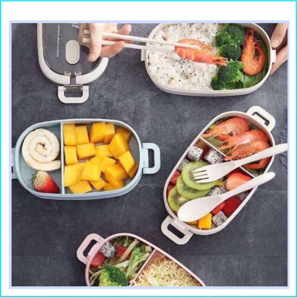 HỘP CƠM LÚA MẠCH  HỘP CƠM 2 TẦNG LÚA MẠCH CÓ QUAI XÁCH MẪU MỚI