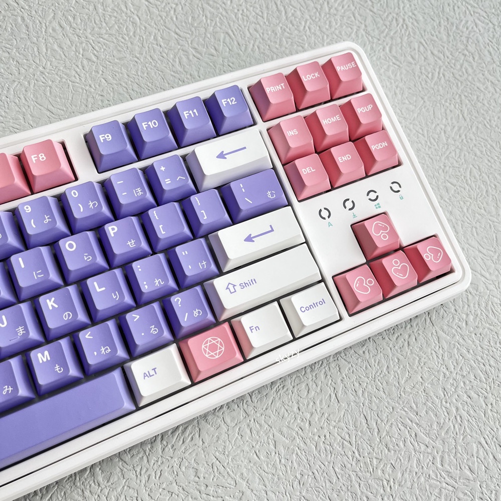 Bauhinia City Keycaps Cherry Profile Màu tím hồng PBT DYE-SUB Bàn phím cơ Keycap 131 Phím