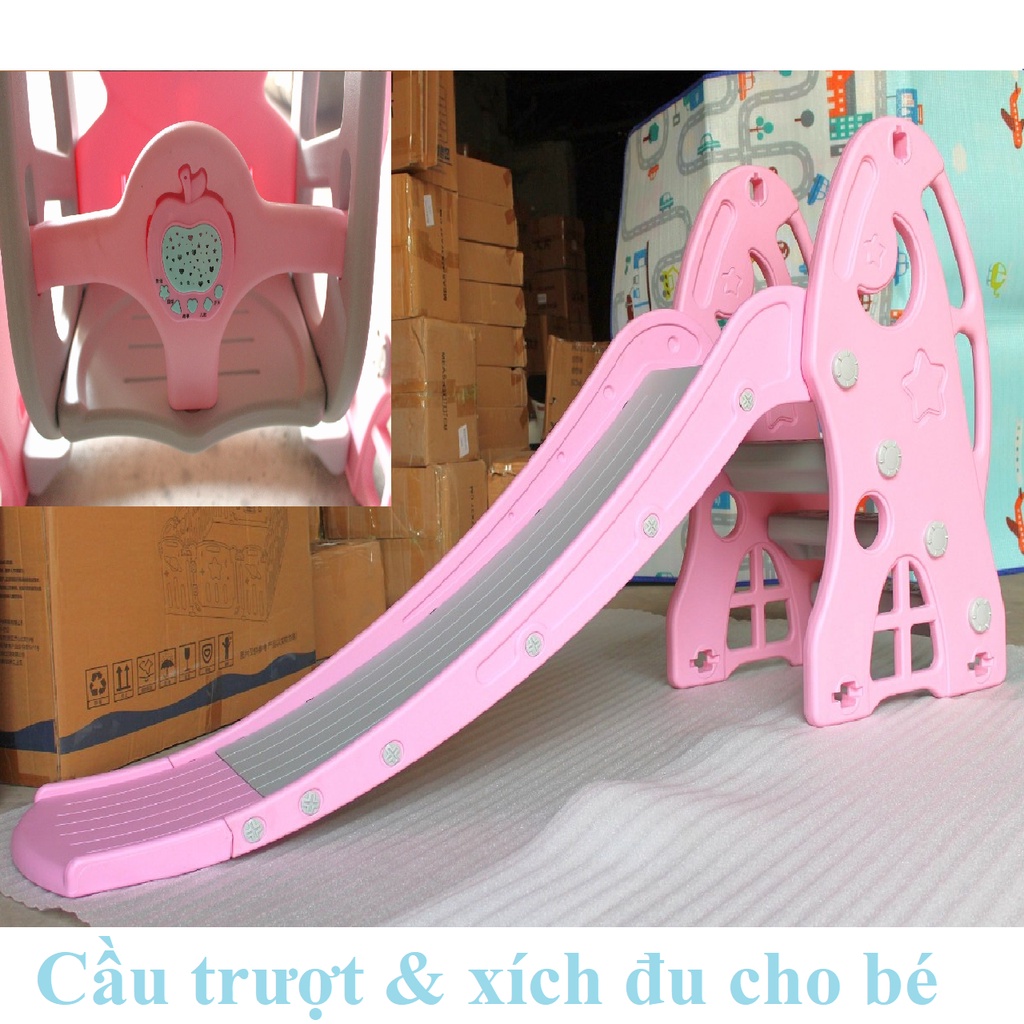 TẶNG KÈM BÓNG RỔ MUA BỘ CẦU TRƯỢT &amp; XÍCH ĐU CHO BÉ TỪ 1-6 TUỔI MẪU MỚI NHẤT