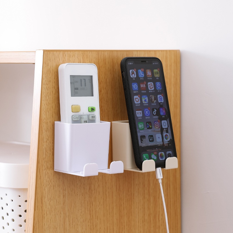 Hộp lưu trữ điều khiển từ xa treo tường, giá đỡ phích cắm sạc đa chức năng, hộp điều khiển từ xa điều hòa TV dính