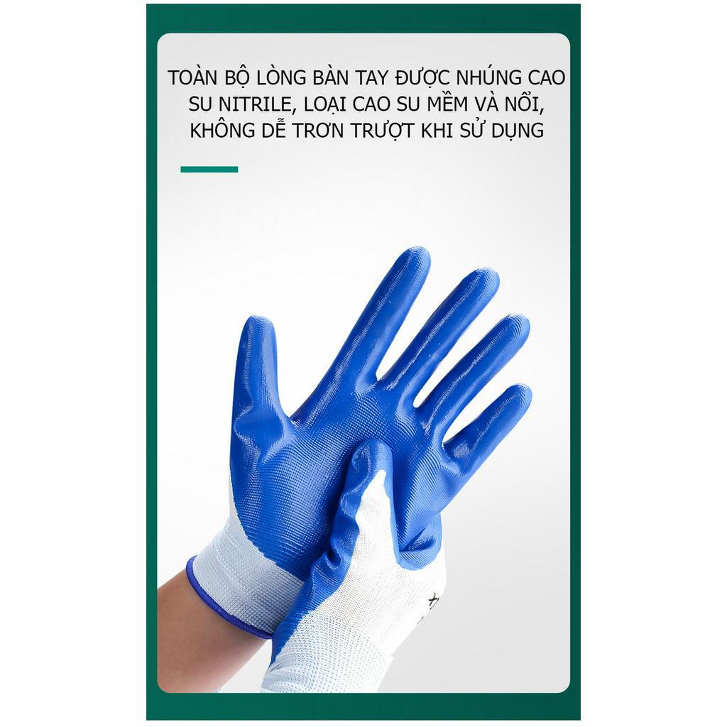 Găng tay bảo hộ lao động nhúng mủ cao su Nitrile chống dầu, chống ăn mòn, không trơn trượt - Sản phẩm của hãng TUOSEN