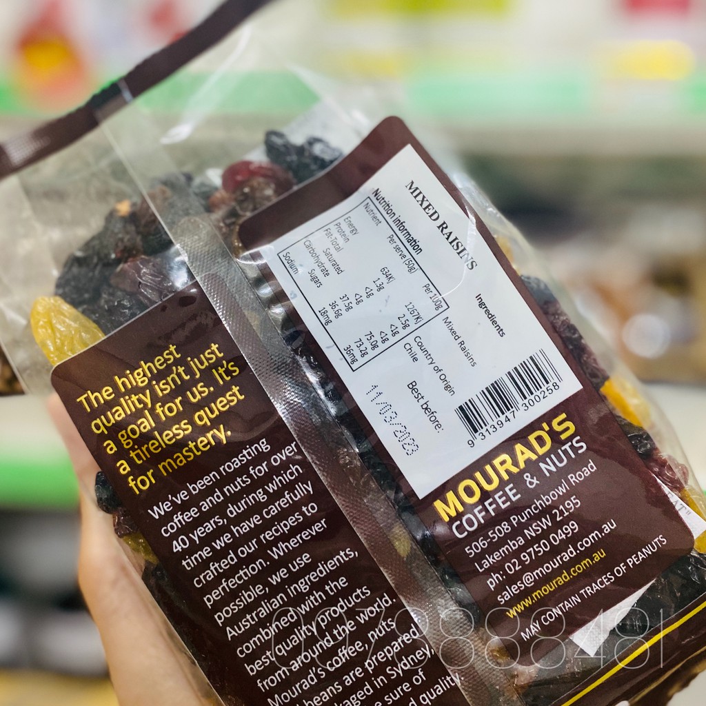 Nho khô Úc Mourad's Mix 3 loại ( 500Gr ) Chua Ngọt ngon loại 1 - Tốt cho sức khoẻ, tặng quà cực chất lượng | BigBuy360 - bigbuy360.vn