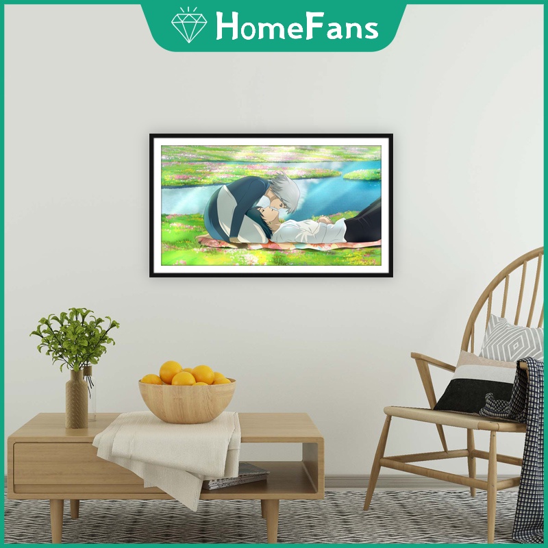 Bộ Tranh Đính Đá 5D Tự Làm Hình Lâu Đài Anime 30x50cm Trang Trí Nhà Cửa