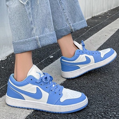 Giày thể thao JORDAN 1 XANH DƯƠNG CỔ THẤP hot trend nam nữ, Giày sneaker JD1 xanh dương thấp cổ dùng đi học,tập gym