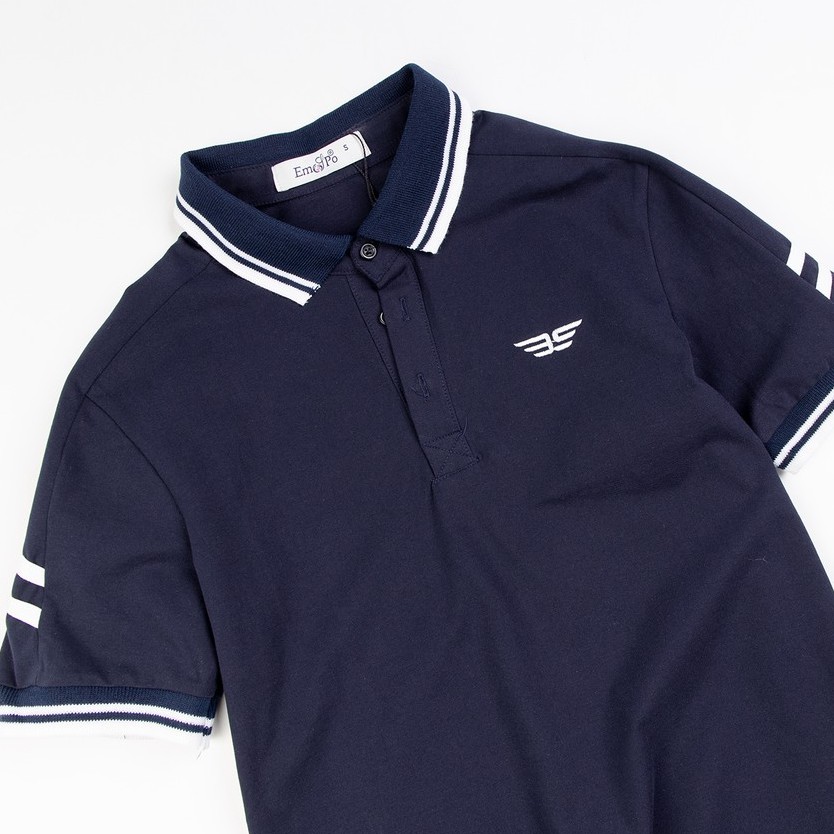 Áo Polo nam cổ bẻ phối UCO vải cotton cá sấu cao cấp, chuẩn form, sang trọng lịch sự màu navy, trắng ATS0376 - EMSPO