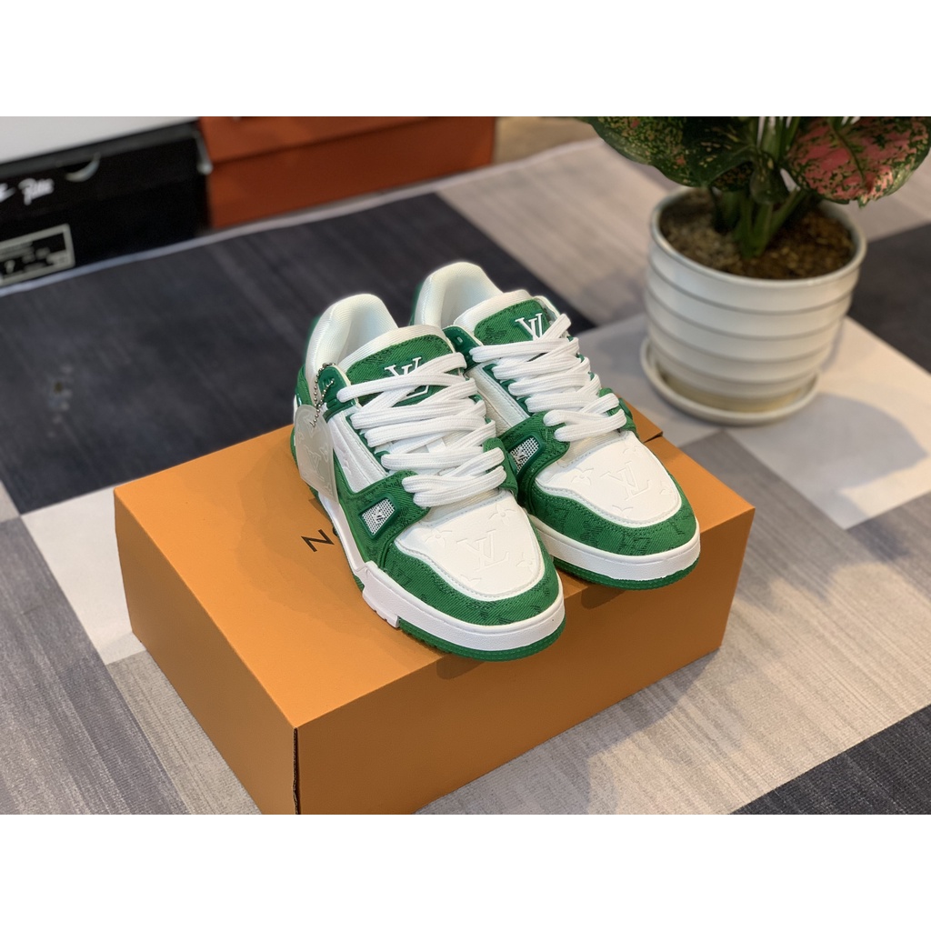 Giày sneaker louis vuitton white green cổ thấp hàng cao cấp full size nam - ảnh sản phẩm 3
