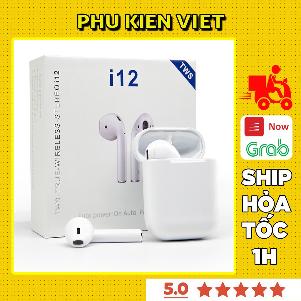 Tai Nghe Bluetooth Không Dây Inpods i12 TWS Cảm Biến Vân Tay Combo Miếng Dán Bảo Vệ Case Airpod Airpods - Phụ Kiện Việt | BigBuy360 - bigbuy360.vn