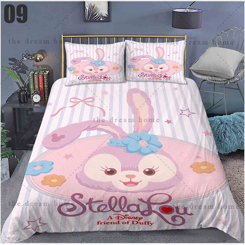 Bộ Chăn Ga Và Vỏ Gối 3 Trong 1 In Hình Thỏ Stella Lou