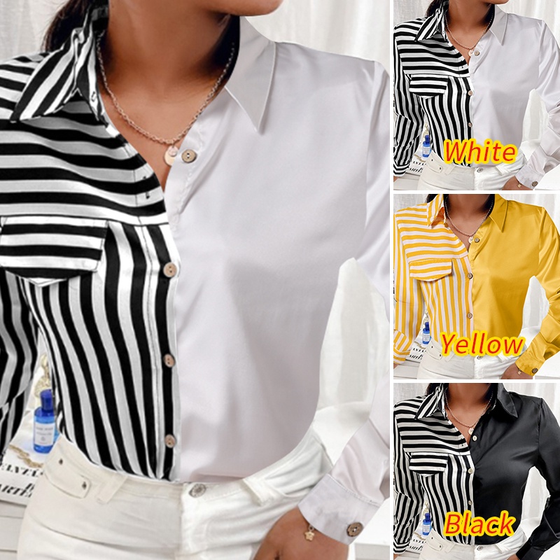 Áo sơ mi dài tay ZANZEA họa tiết kẻ sọc thời trang