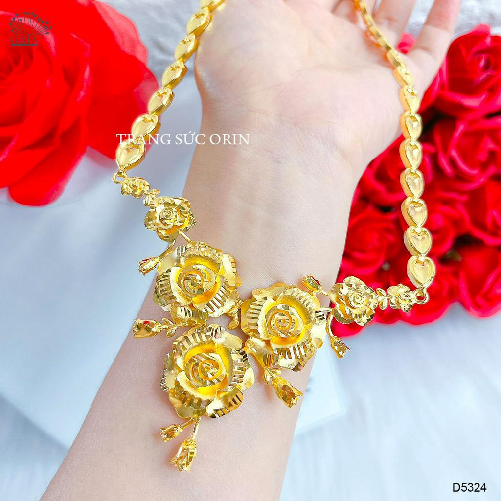 Dây chuyền cưới hoa mai màu 24 thiết kế cao cấp Orin D5323