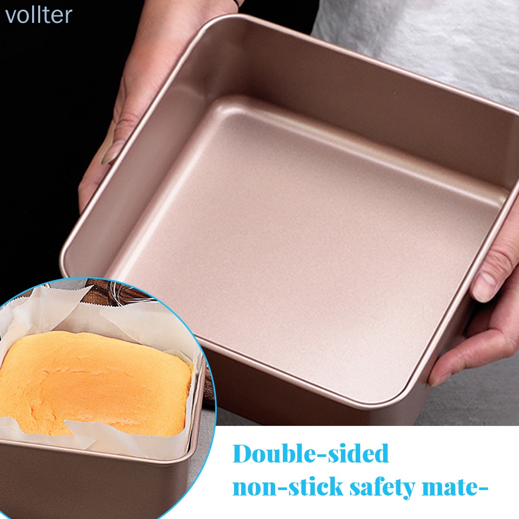 Khuôn nướng bánh hình vuông 6 inch chống dính cách nhiệt tiện dụng cho nhà bếp DIY