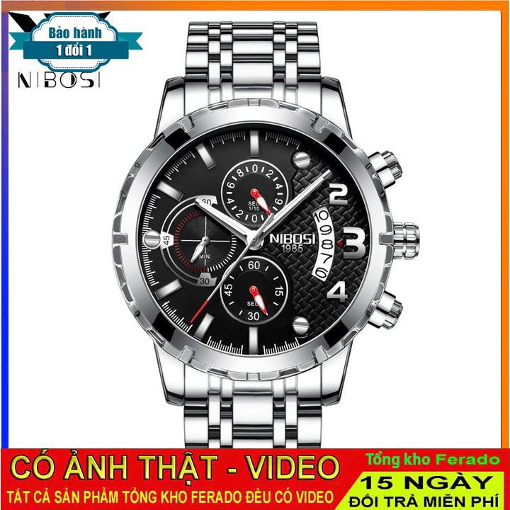 [ xả kho ] Đồng hồ nam Nibosi 2356 dây thép đầy lôi cuốn lịch lãm