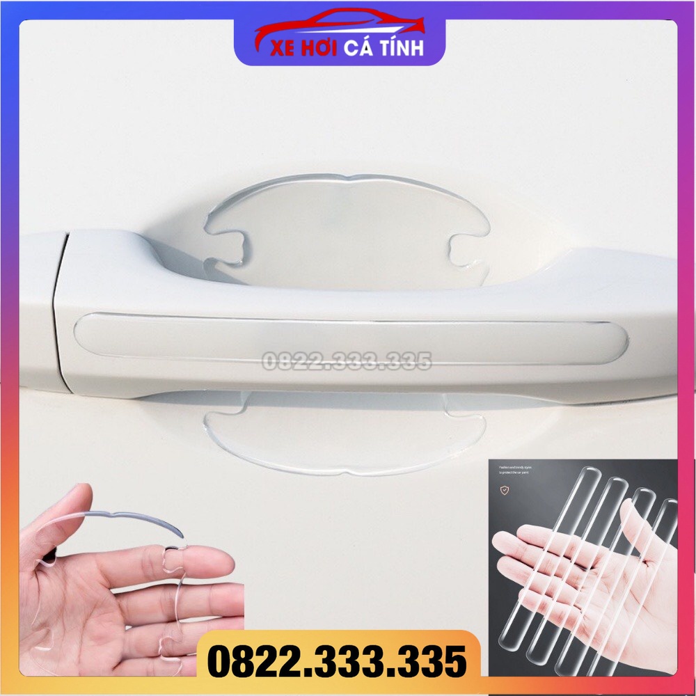 [⚡FREE SHIP⚡] Bộ Miếng Dán Silicone Trong Suốt Chống Xước Hõm Cửa Và Tay Nắm Cửa Ô Tô