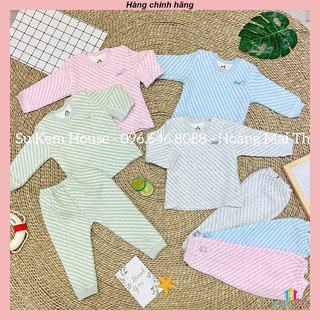 Bộ quần áo cài vai trần bông kẻ chéo Uala&Rogo ur3340