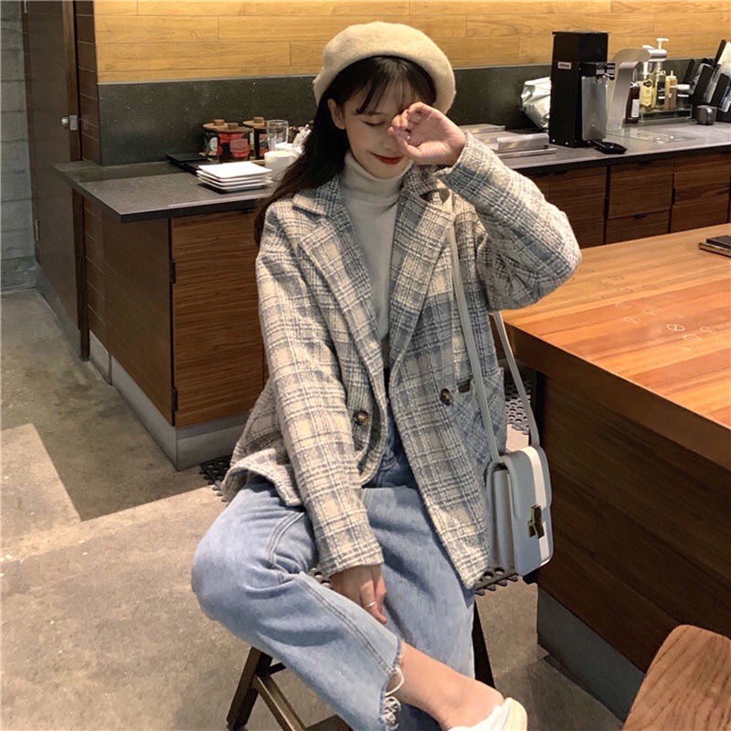 Áo khoác dạ kẻ mẫu mới nhất hàng QCCC