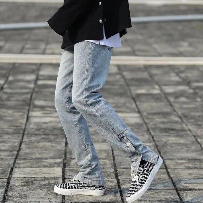 Quần jean unisex kèm cúc bấm siêu chất (ảnh thật)